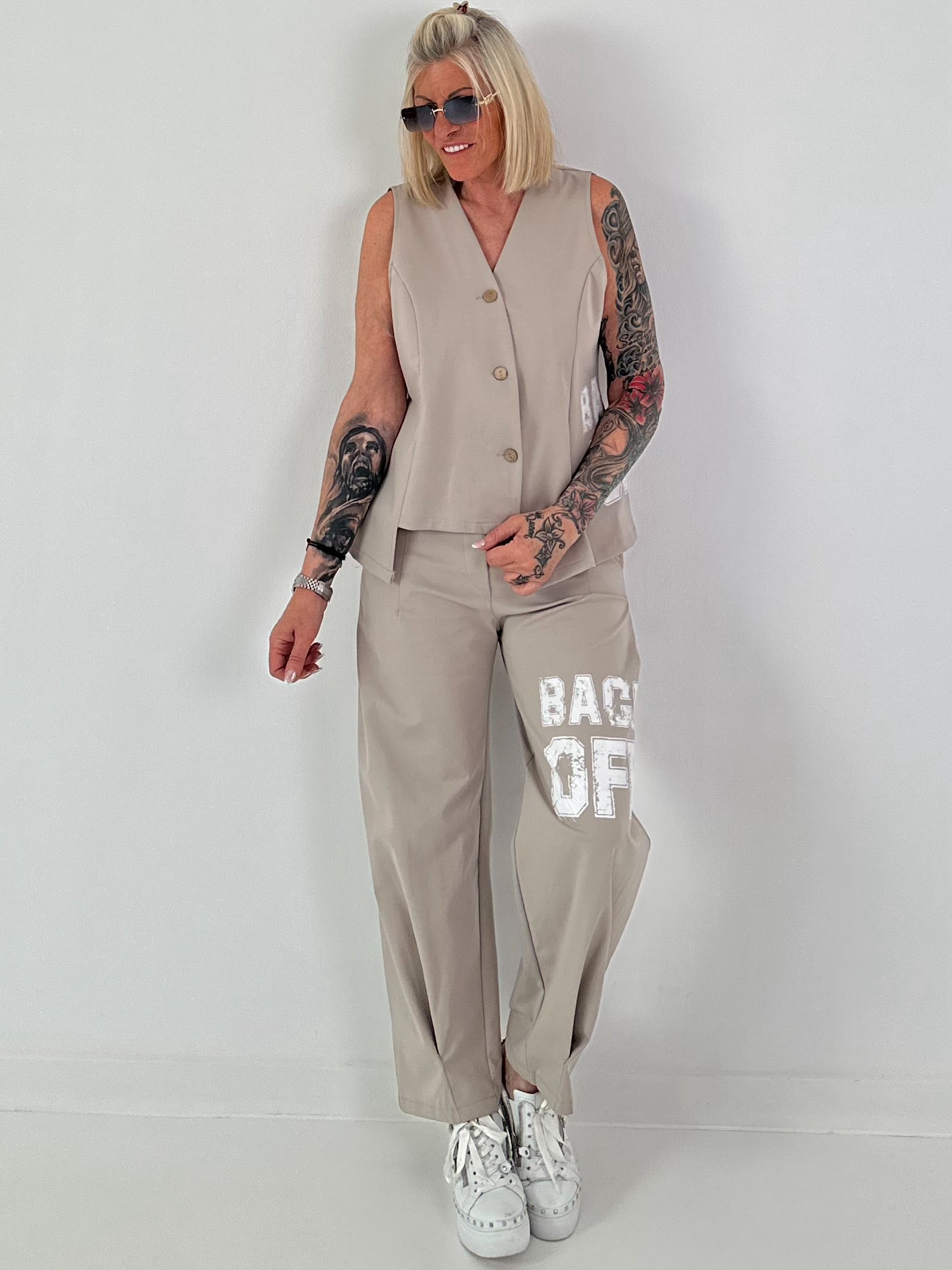 Weste BACK OFF - taupe