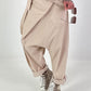Baggy Hose mit Überwurf - beige