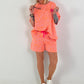 Two-piece set with leopard print - pink-orange