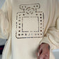 Sweater mit 3D-Print - beige-leo