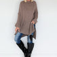 Long Strickpullover - taupe
