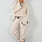 Leather-look trousers, model "Cream Flow" - beige