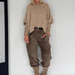 Zachte slipover met opgestikte zak - beige