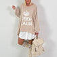 Oversized shirt model "KEEP CALM" - beige