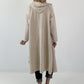 Hooded coat with print - beige