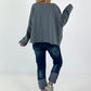 Oversized Sweatshirt mit aufwendigen Details - grau