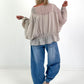 Tunic with flounce hem - beige