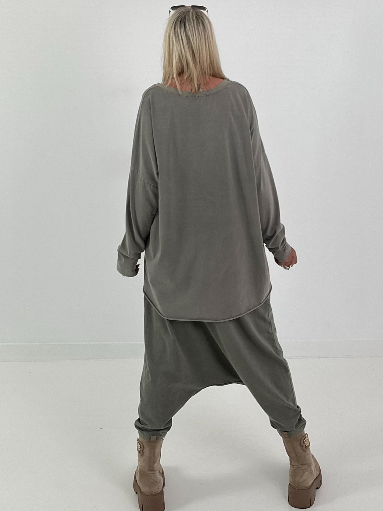 Haremhose mit aufgesetzter Tasche - khaki