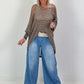 Oversized Häkelpulli - taupe