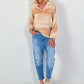 Silk tunic with gradient and heart details - beige multi-colored