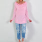 Shirt met watervalhals - roze