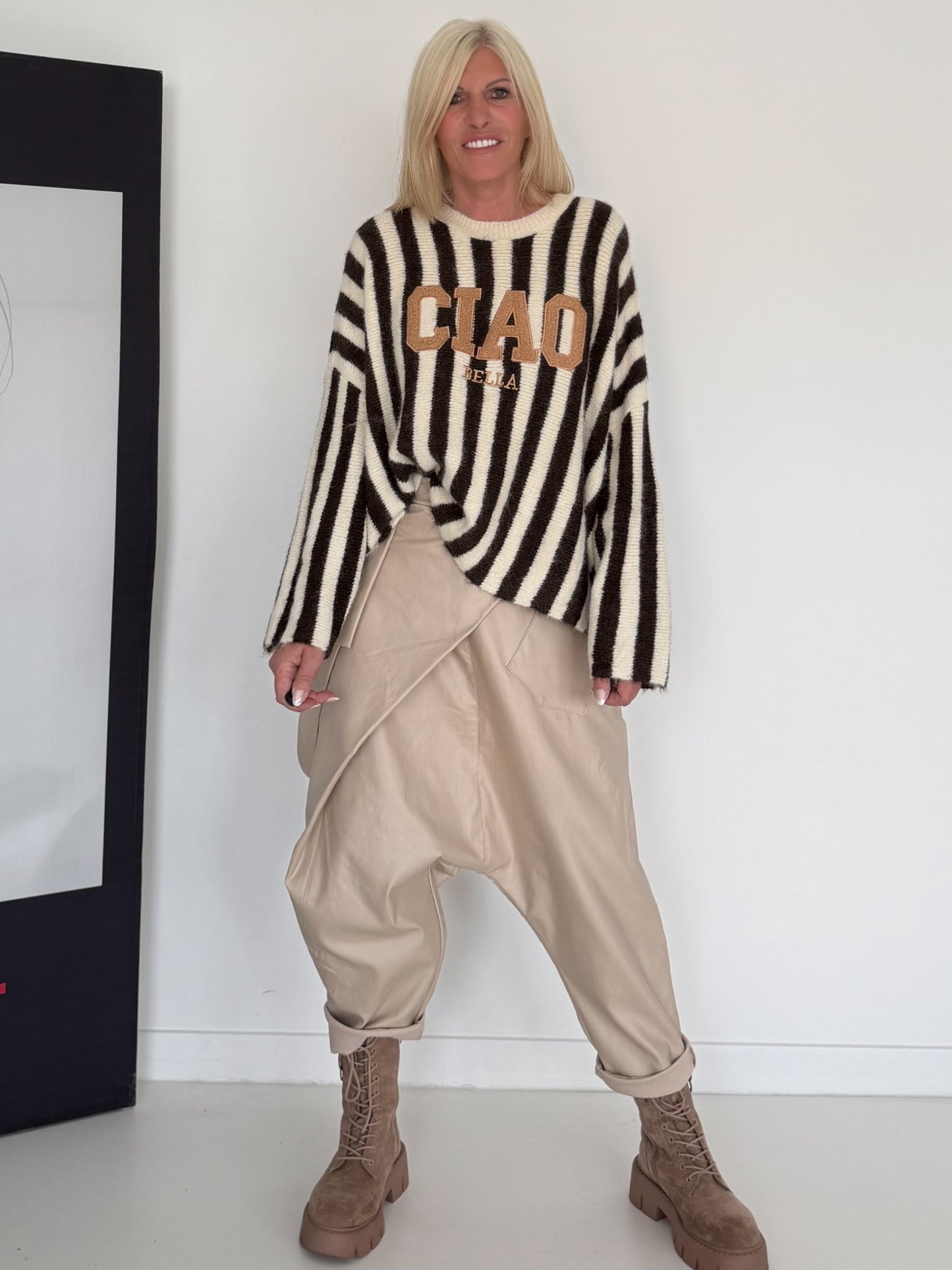 Oversized Pullover Ciao Bella - beige-mokka