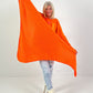 Driehoekige sjaal model "Fluffory" - neon oranje