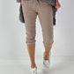 Capri Hose mit Bindeband - taupe