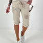 Shorts with patches - beige