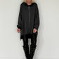 Oversized Long-Sweatjacke im Used-Look - used-black