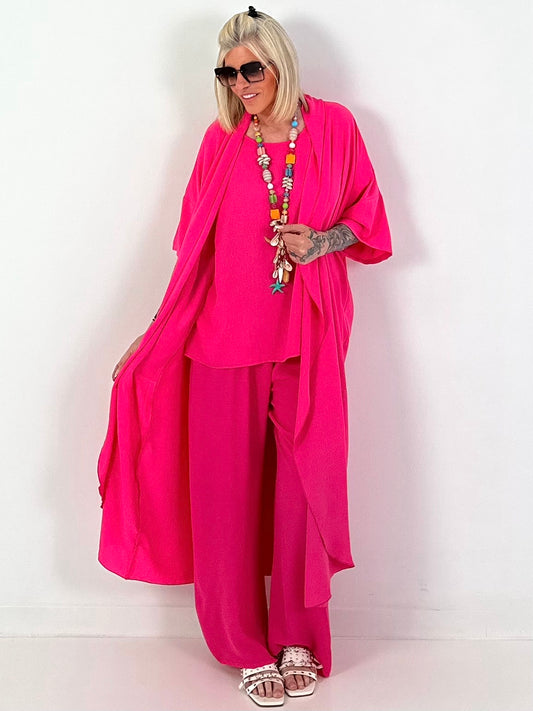 Leichter Long Mantel - pink