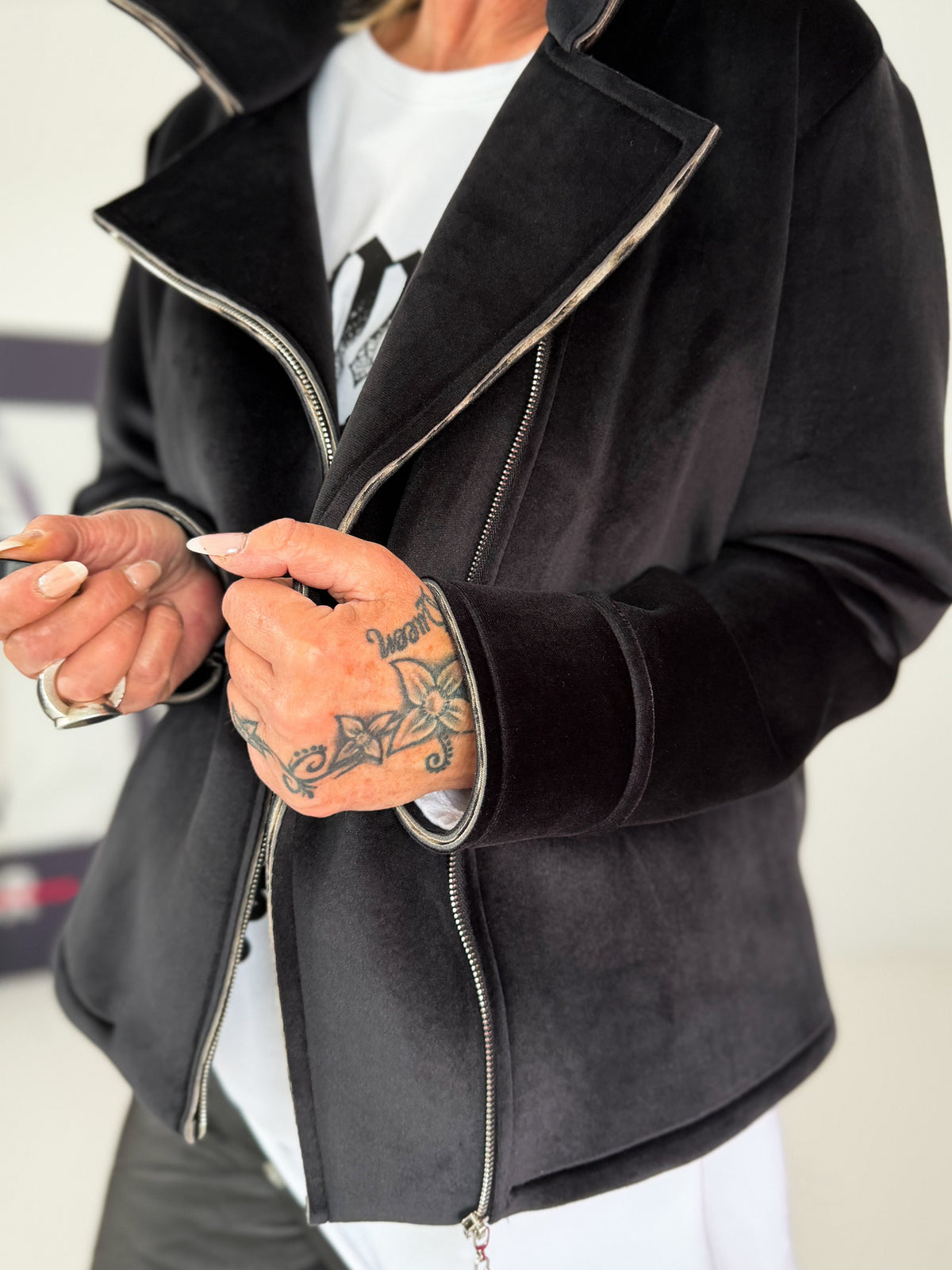 Biker Jacke - schwarz