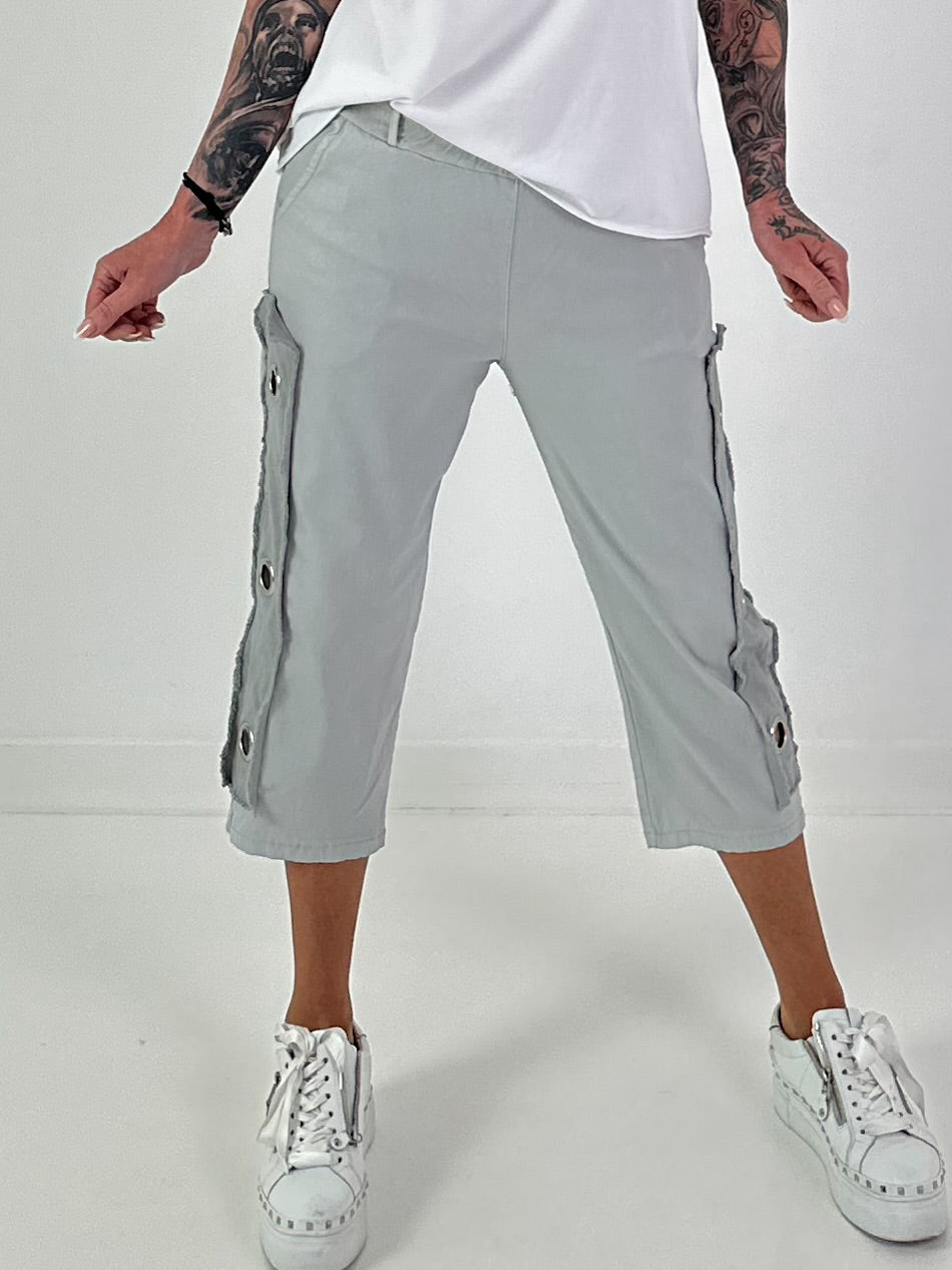 Broek met veteroogjes - grijs