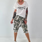 T-Shirt in edlem Materialmix -weiss