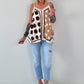 Flowy patterned top - beige - multi-colored