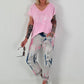 Jeans mit Batikmuster - grau-blau-rosa