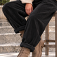 Cordhose mit großen Taschen und Gürtel - schwarz ( lieferbar ab ca. 03.11.26)
