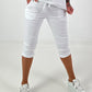 Capri Pants with Tie Waist - White
