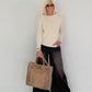 Stylische Felltasche - beige