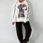 Stylisches Sweatshirt  mit großem Patch Dog - weiss