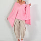 Oversized Sommerstrick Poncho - rosa