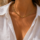 Giuno Necklace with Rhinestone Details - Gold