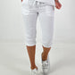 Capri Pants with Tie Waist - White