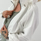 Ballon Jacke mit raffiniertem Kragen - weiss