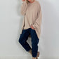 Oversized Shirt mit Statement Spruch auf dem Rücken - beige