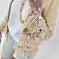Boho Jacke mit aufwendigen Details- beige-gold