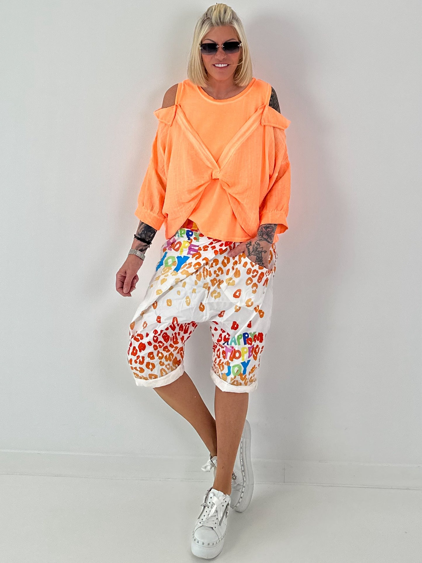 Tunika mit integrierten Top - neonorange