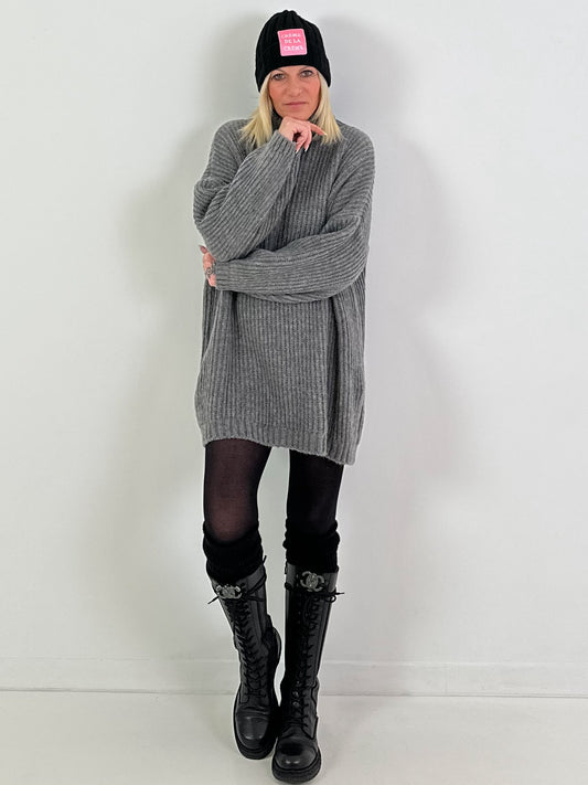 Longpullover/Kleid Modell "Embrace" - grau