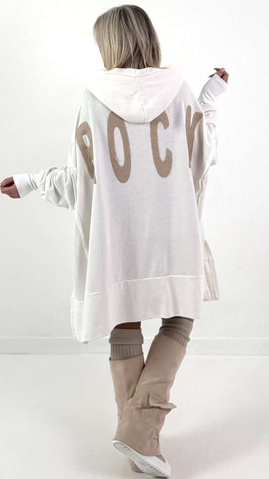 Oversized hoodie model "Rockwave" - ​​​​wit