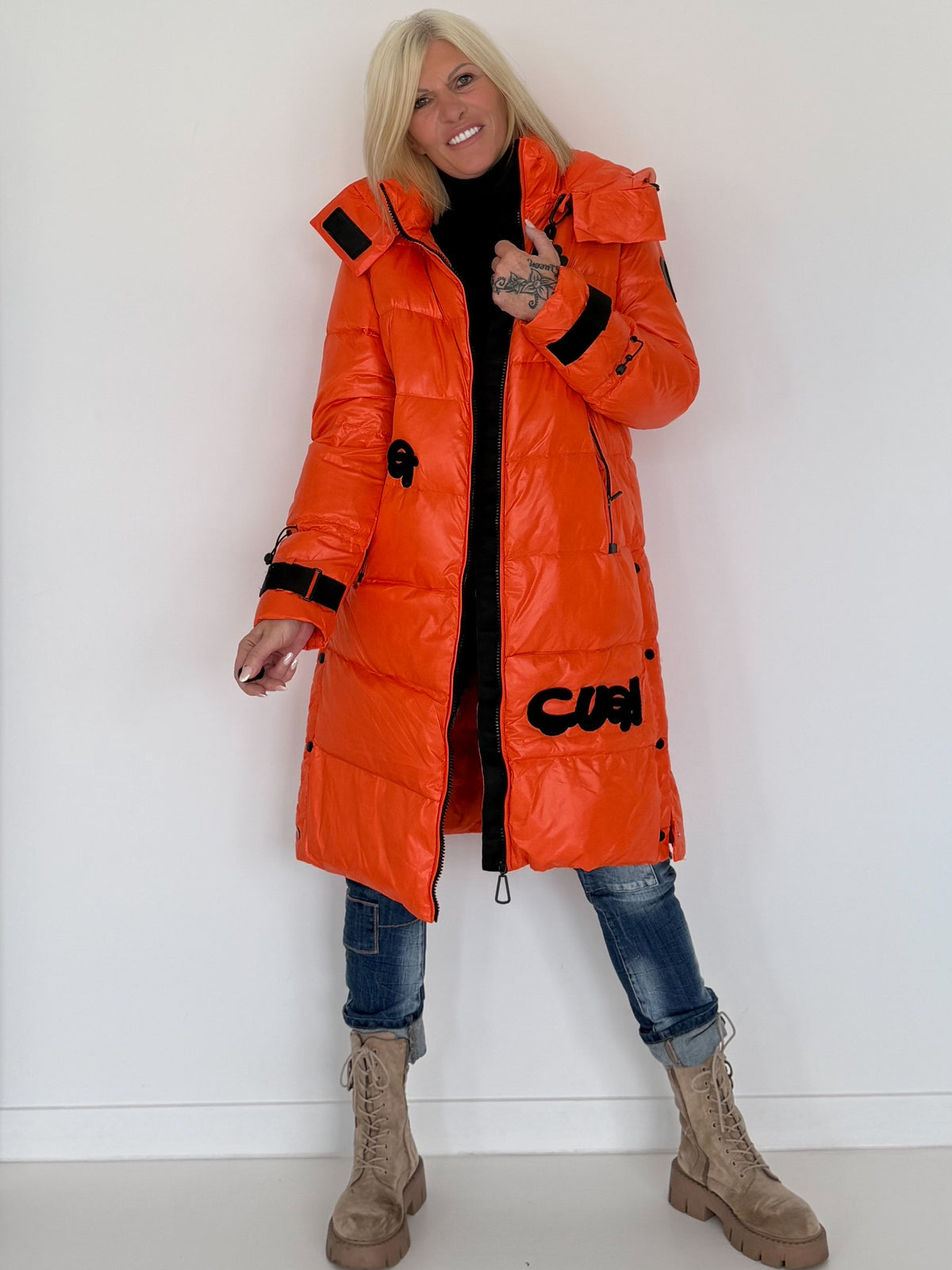 Cuel down coat - orange