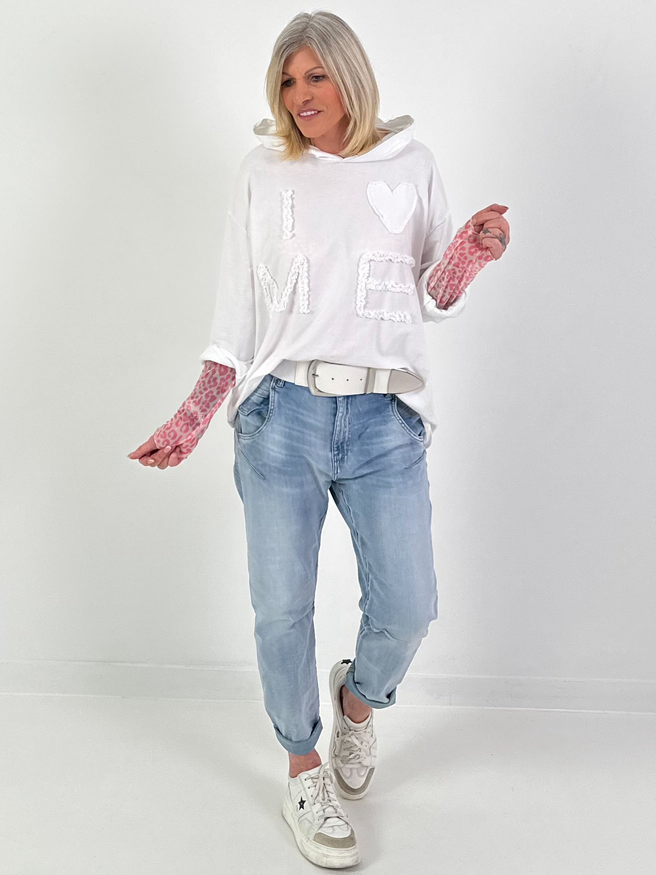 Hoodie I LOVE ME - weiss