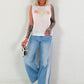 Jeans mit Streifen - denim