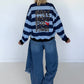 Sweater mit Blockstreifen More Amor - hellblau-marine