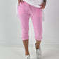 Capri Hose mit Bindeband - rosa