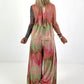 Two-piece set with pattern and Lurex - pink-mint-beige