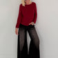 Weicher Basic Pullover - bordeaux