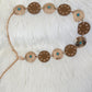 Chain belt with ornamental details - gold-beige