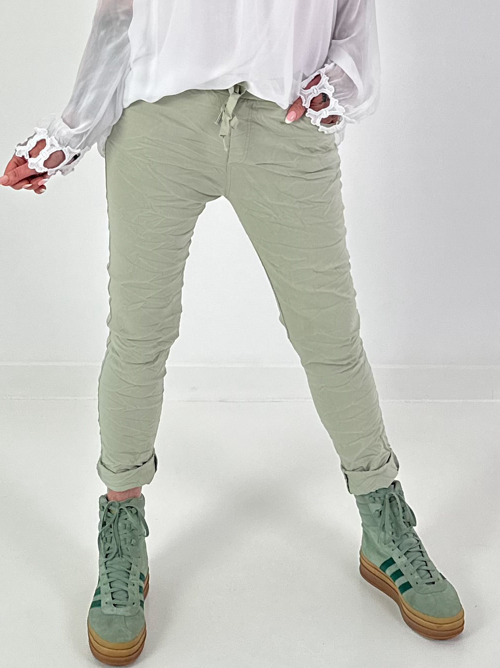 Joggingbroek met trekkoord - kaki