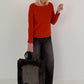 Weicher Basic Pullover - rost
