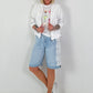 Denim Shorts with Lace Details